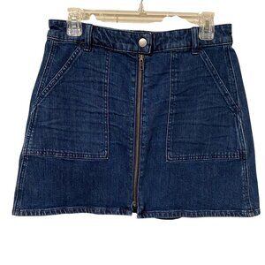 Madewell Denim Utility Zip Mini Skirt Size 28